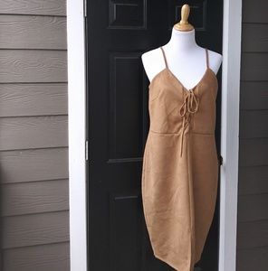 Faux Suede Bodycon Dress